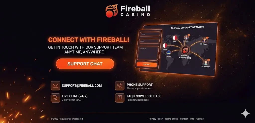 Fireball Casino kapcsolat