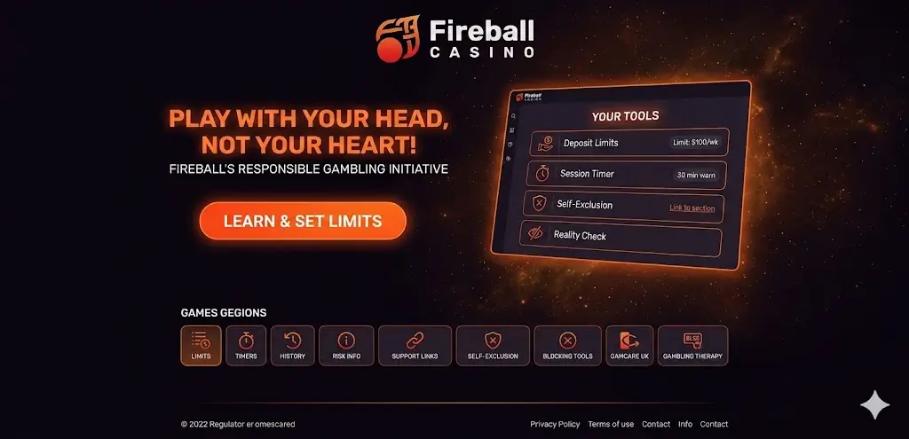 Fireball Casino felelős játék