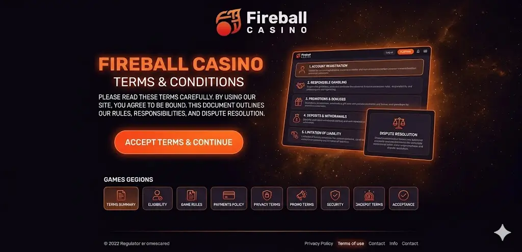 Fireball Casino feltételek